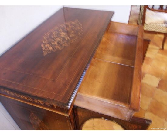 CHARLES X STYLE TWO-DOOR CREDENZA IN ROSEWOOD, 19TH CENTURY RESTORED