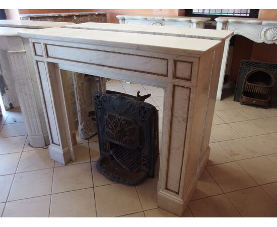 WHITE CARRARA MARBLE FIREPLACES EMPIRE STYLE 19th CENTURY