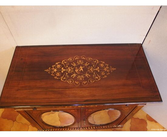 CHARLES X STYLE TWO-DOOR CREDENZA IN ROSEWOOD, 19TH CENTURY RESTORED