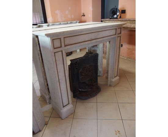 WHITE CARRARA MARBLE FIREPLACES EMPIRE STYLE 19th CENTURY