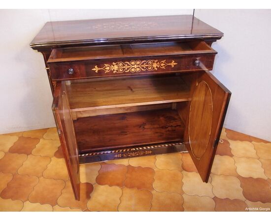 CHARLES X STYLE TWO-DOOR CREDENZA IN ROSEWOOD, 19TH CENTURY RESTORED