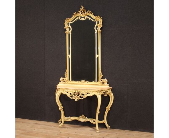 Great Italian console with mirror in Louis XV style