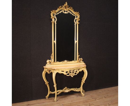 Great Italian console with mirror in Louis XV style