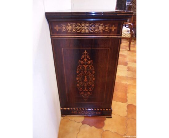 CHARLES X STYLE TWO-DOOR CREDENZA IN ROSEWOOD, 19TH CENTURY RESTORED
