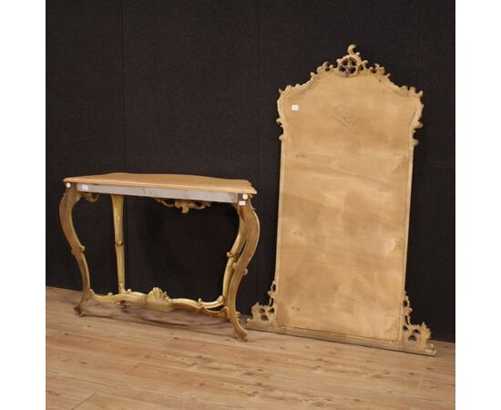 Great Italian console with mirror in Louis XV style