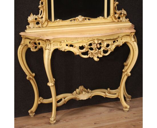 Great Italian console with mirror in Louis XV style