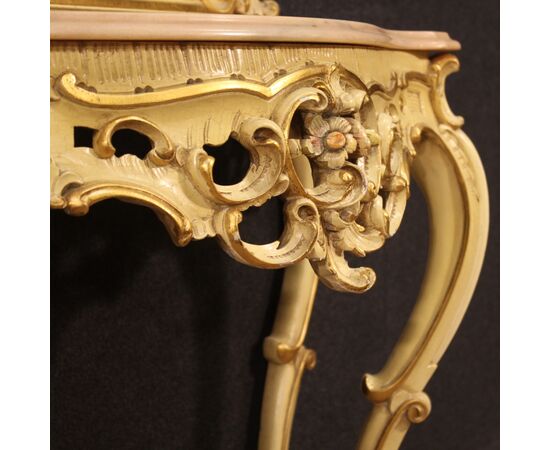 Great Italian console with mirror in Louis XV style