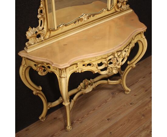 Great Italian console with mirror in Louis XV style