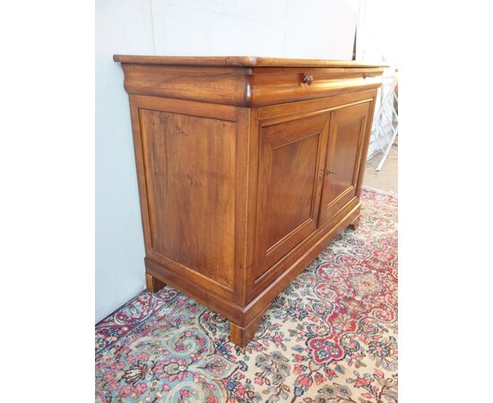 Restored 19th-century walnut sideboard with two doors and three drawers, cm L150xP54xH103