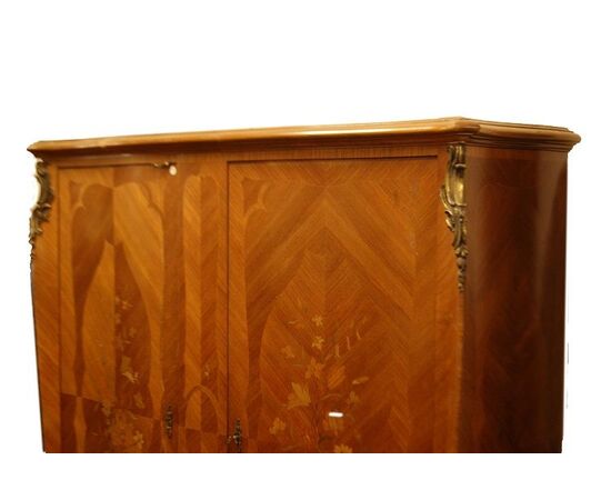 Armadio 2 porte francese stile Luigi XV in bois de rose di inizio 1900