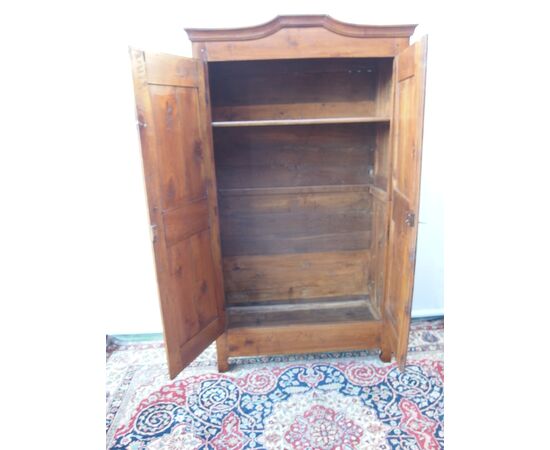 ARMADIO PIEMONTESE A DUE PORTE IN CILIEGIO EPOCA PRIMI 800 RESTAURATO cm L 113xP48xH207