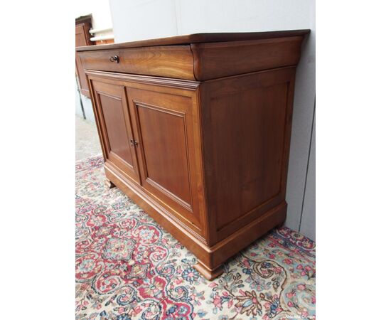 Restored cherry wood two-door credenza from the 19th century.