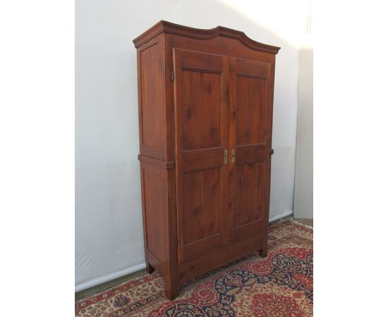 ARMADIO PIEMONTESE A DUE PORTE IN CILIEGIO EPOCA PRIMI 800 RESTAURATO cm L 113xP48xH207