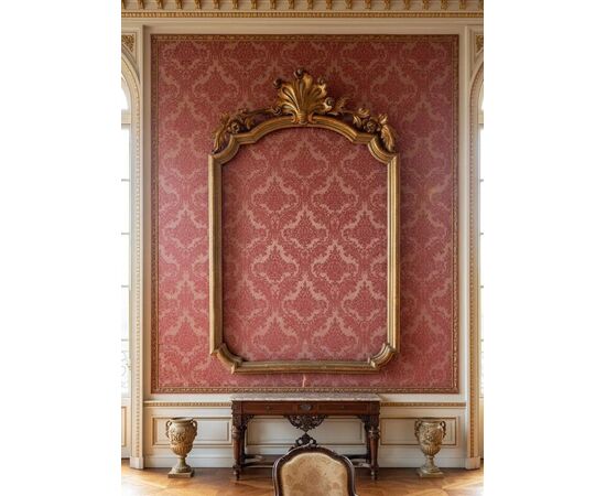 
Cornice Barocca Luigi XIV in Legno Laccato e Dorato