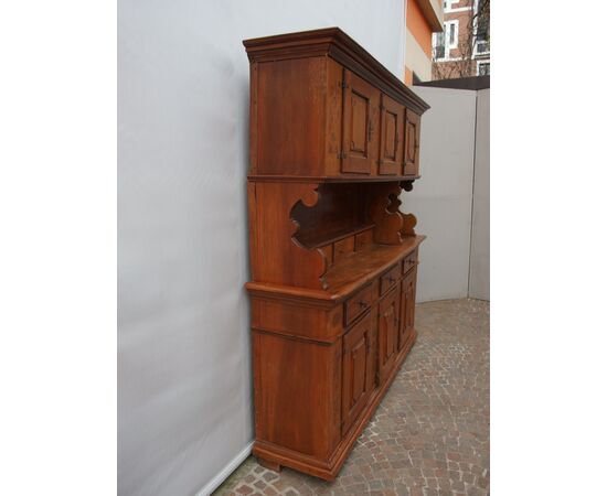 RUSTIC WALNUT MOUNTAIN SIDEBOARD WITH THREE DOORS, 18TH CENTURY SAVOY, L209xW47xH209