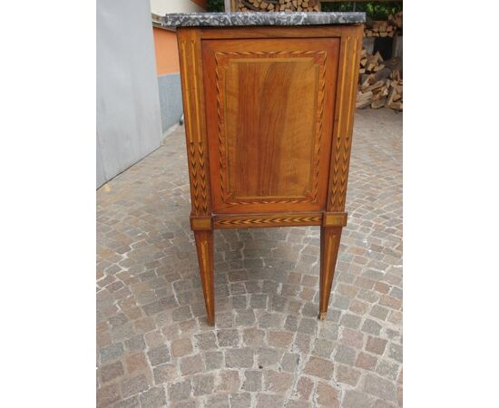 SMALL LOUIS XVI STYLE CHEST OF DRAWERS VENEERED EARLY 1800S RESTORED cm L81xP41xH85