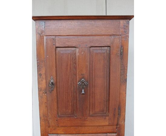 Two-door cabinet in oak, 18th century, France, restored. Dimensions: L65xW53xH174 cm