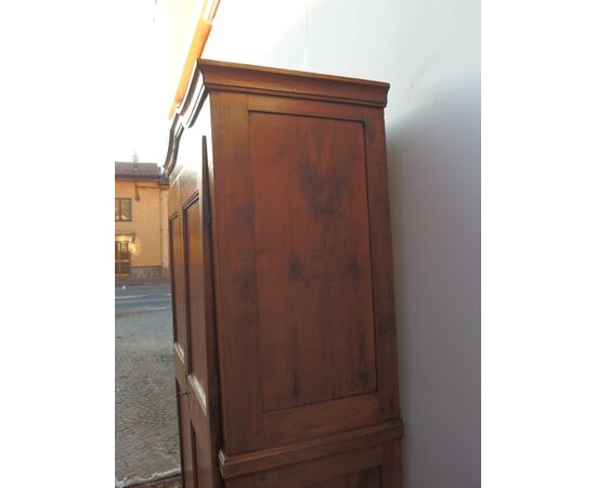 ARMADIO PIEMONTESE A DUE PORTE IN CILIEGIO EPOCA PRIMI 800 RESTAURATO cm L 113xP48xH207