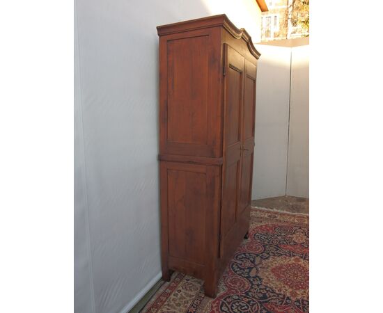ARMADIO PIEMONTESE A DUE PORTE IN CILIEGIO EPOCA PRIMI 800 RESTAURATO cm L 113xP48xH207