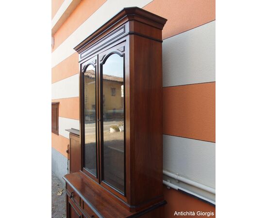 LOUIS PHILIPPE WALNUT CREDENZA WITH HUTCH, 19TH CENTURY