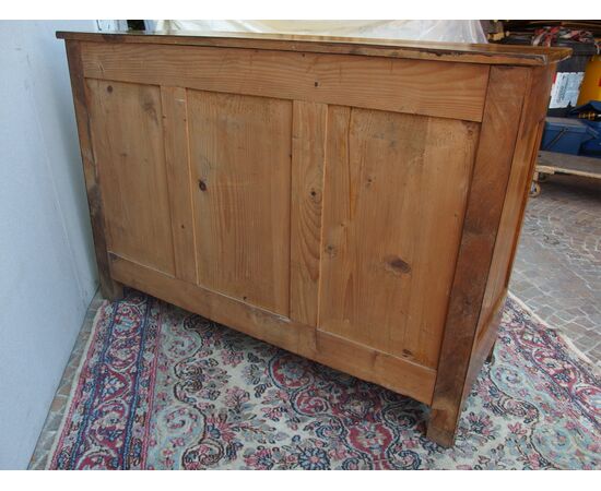 Restored 19th-century walnut sideboard with two doors and three drawers, dimensions: L150xW54xH103 cm