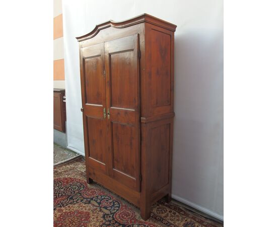 ARMADIO PIEMONTESE A DUE PORTE IN CILIEGIO EPOCA PRIMI 800 RESTAURATO cm L 113xP48xH207