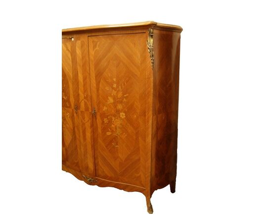 Armadio 2 porte francese stile Luigi XV in bois de rose di inizio 1900
