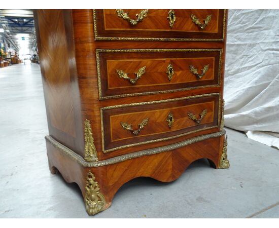 Secretaire in palissandro con bronzi Napoleone III 1880 Francia