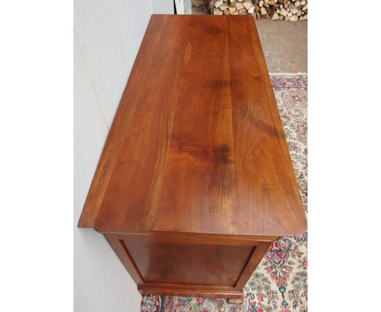 Restored cherry wood two-door credenza from the 19th century.