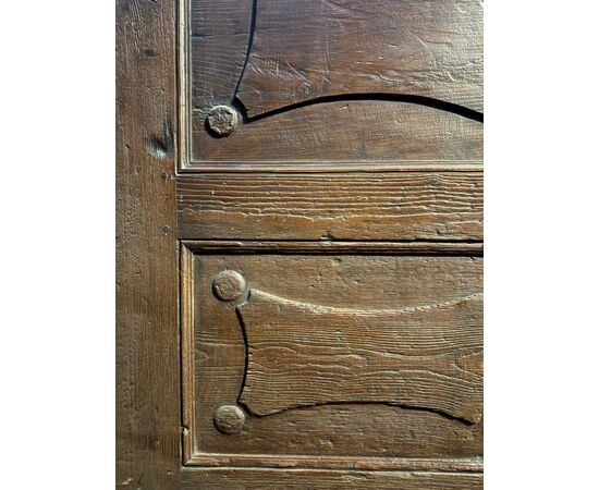 PTCI563 - Antique larch wood front door, 19th century, dimensions cm W 86 x H 197