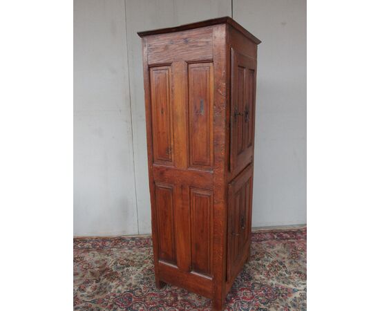 Two-door cabinet in oak, 18th century, France, restored. Dimensions: L65xW53xH174 cm