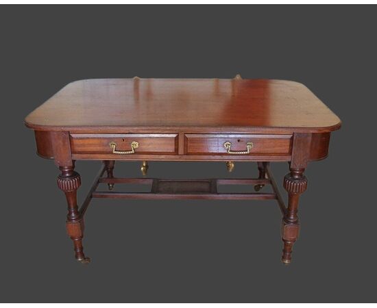 Center table desk with drawers