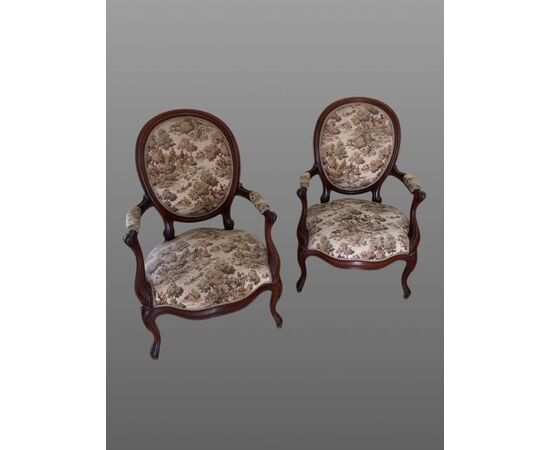 Pair of antique wooden chairs, antique French