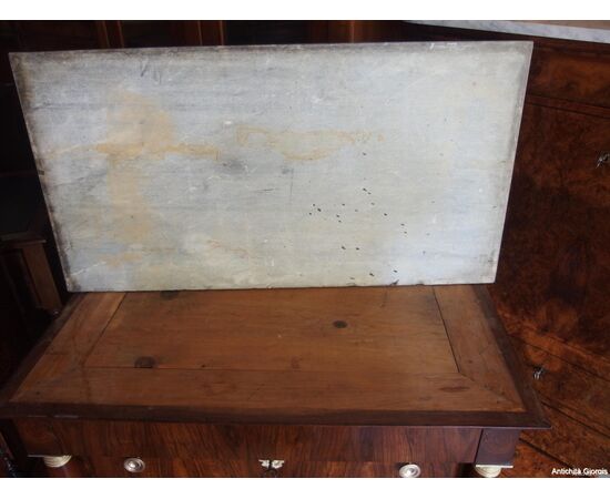 CASSETTONE LASTRONATO IN NOCE STILE IMPERO EPOCA 800