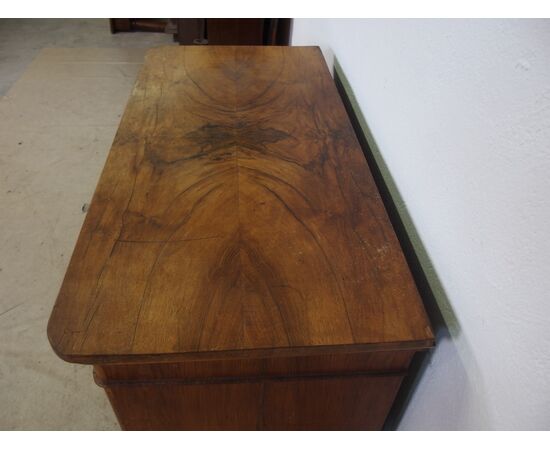 CASSETTONE LASTRONATO IN NOCE CARLO X EPOCA 800 cm L 129xP62xH92