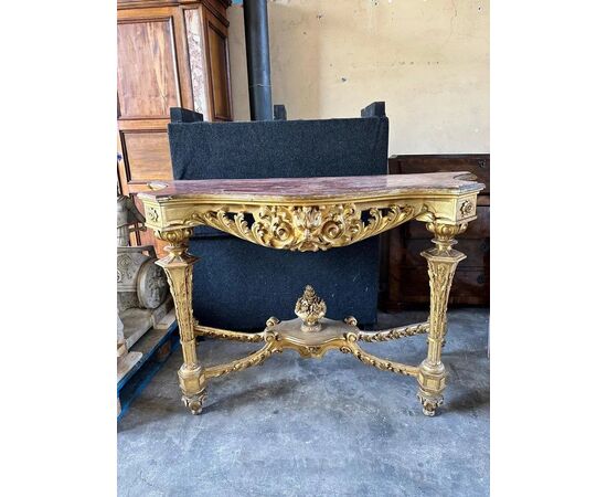 
Consolle Antica Luigi XVI in Legno Dorato, XVIII Secolo