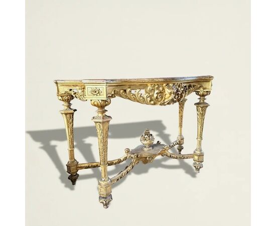 
Consolle Antica Luigi XVI in Legno Dorato, XVIII Secolo