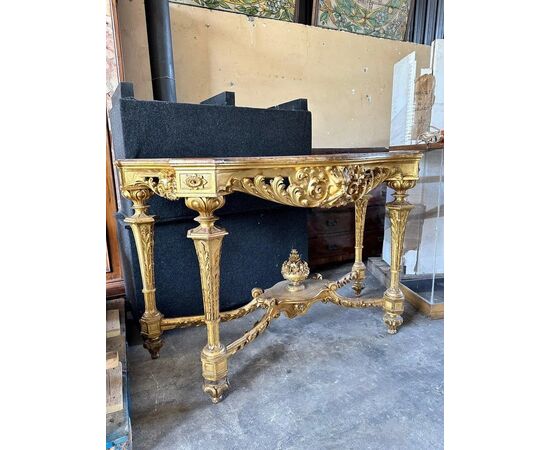 
Consolle Antica Luigi XVI in Legno Dorato, XVIII Secolo