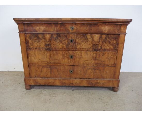 CASSETTONE LASTRONATO IN NOCE CARLO X EPOCA 800 cm L 129xP62xH92