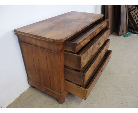 CASSETTONE LASTRONATO IN NOCE CARLO X EPOCA 800 cm L 129xP62xH92