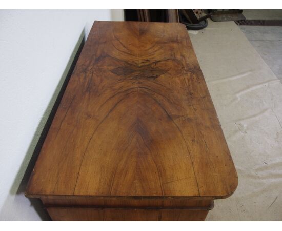 CASSETTONE LASTRONATO IN NOCE CARLO X EPOCA 800 cm L 129xP62xH92