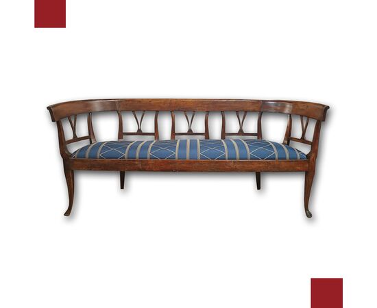 DIRECTOIRE WALNUT SOFA, LATE 18TH CENTURY