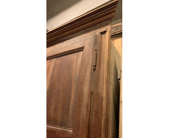 ARM242 - N. 2 walnut wardrobes, from the 1700s, one measures cm L 370 x H 265, the other cm L 195 x H 265