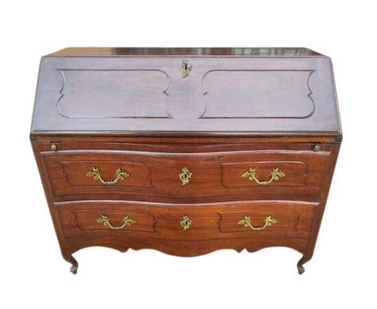 Precious and unique Louis XV Parmigiana walnut flap desk