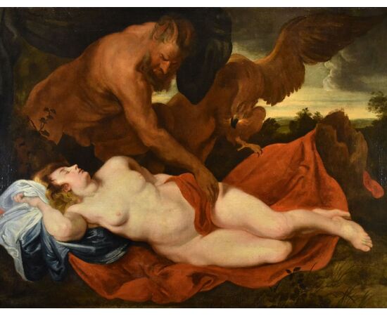 Jupiter and Antiope, follower of Anthoon van Dyck (Antwerp 1599 - London 1641)