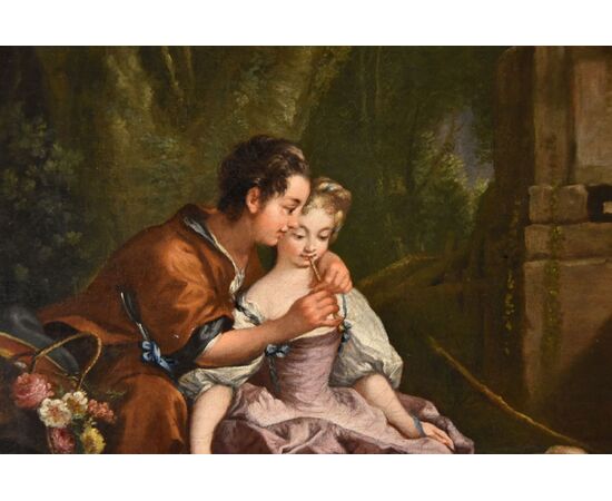 Francois Boucher (Paris, 1703 - 1770), The Surprised Lovers/ The Pleasant Lesson