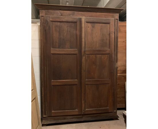 ARM242 - N. 2 walnut wardrobes, from the 1700s, one measures cm L 370 x H 265, the other cm L 195 x H 265