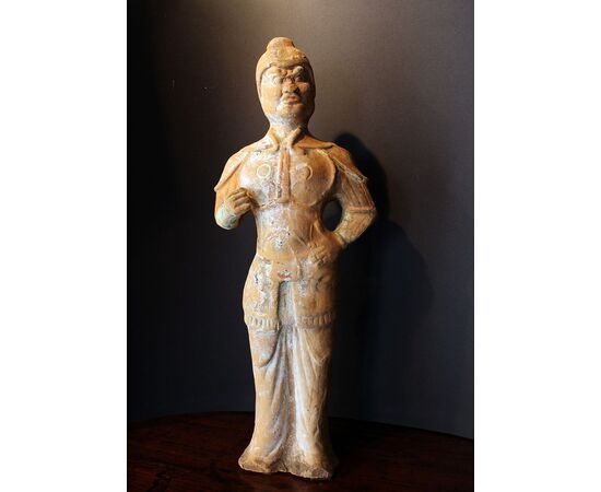 Terracotta guardian figure.