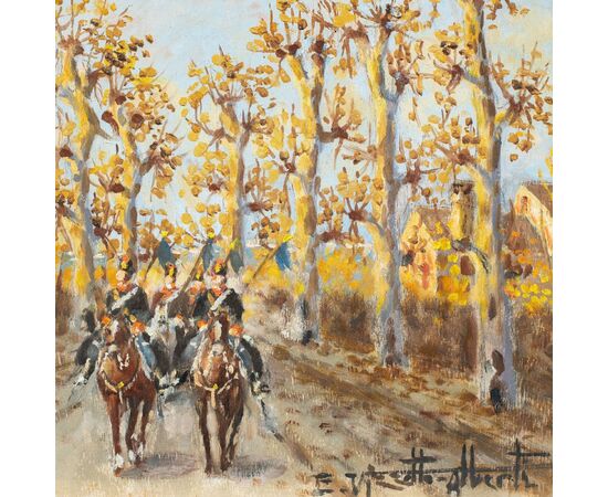 Enrico Vizzotto Alberti (Oderzo 1880 - Padua 1976) - The 7th Regiment of Lancers of Milan.