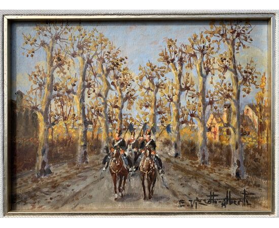 Enrico Vizzotto Alberti (Oderzo 1880 - Padua 1976) - The 7th Regiment of Lancers of Milan.